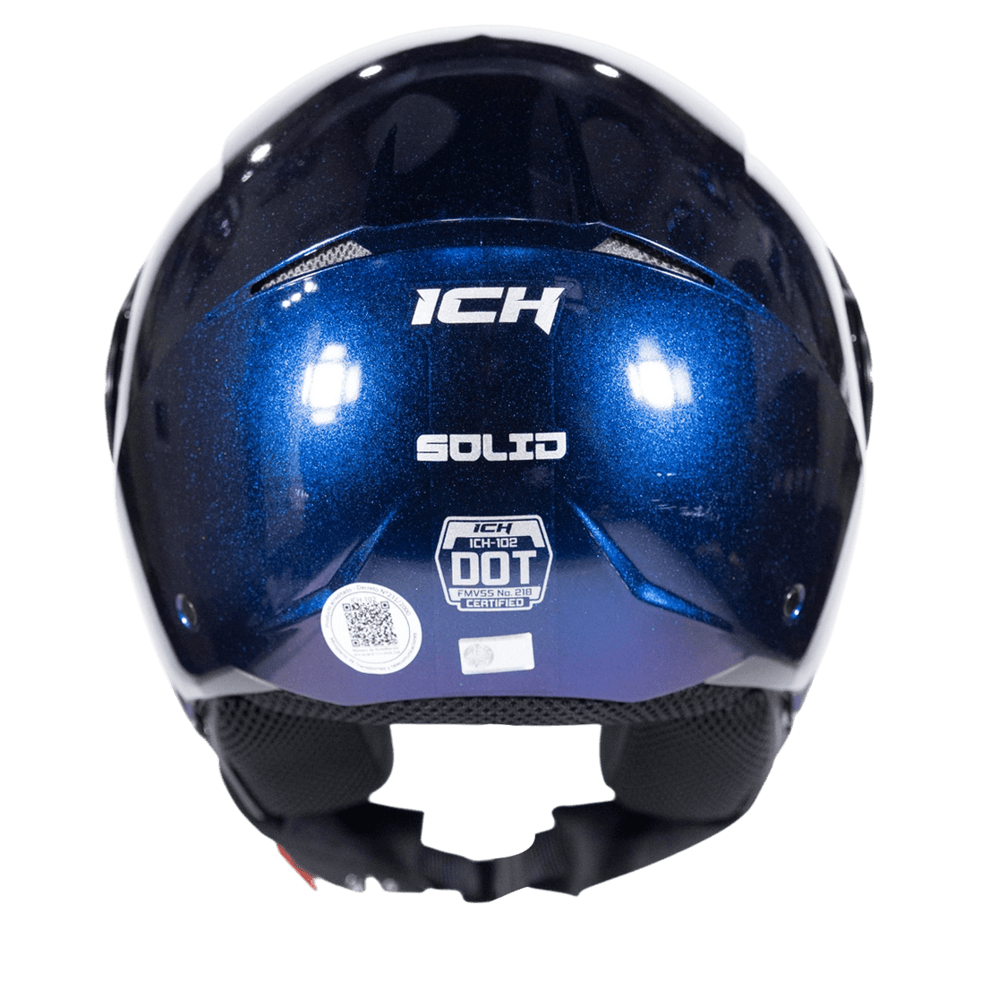 Casco moto ich 102 solid camaleon az abierto con viscera urbano