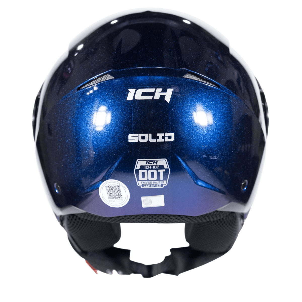 Casco moto ich 102 solid camaleon az abierto con viscera urbano