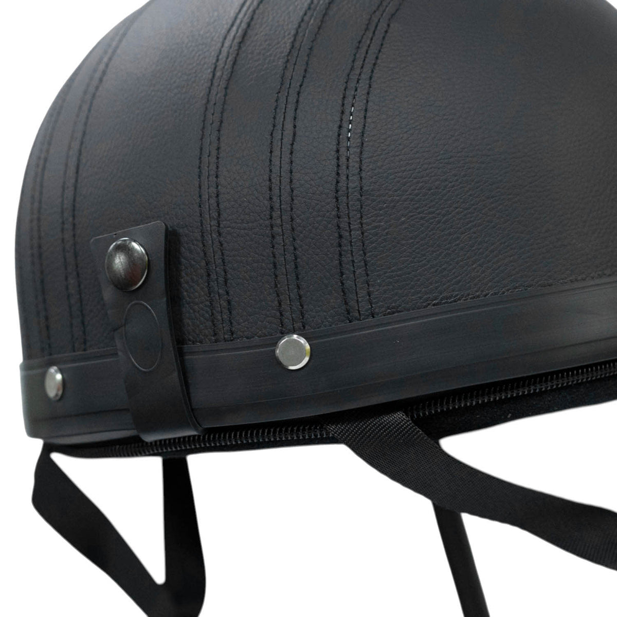 Casco bicicleta tipo cuero con visera chopper bobber