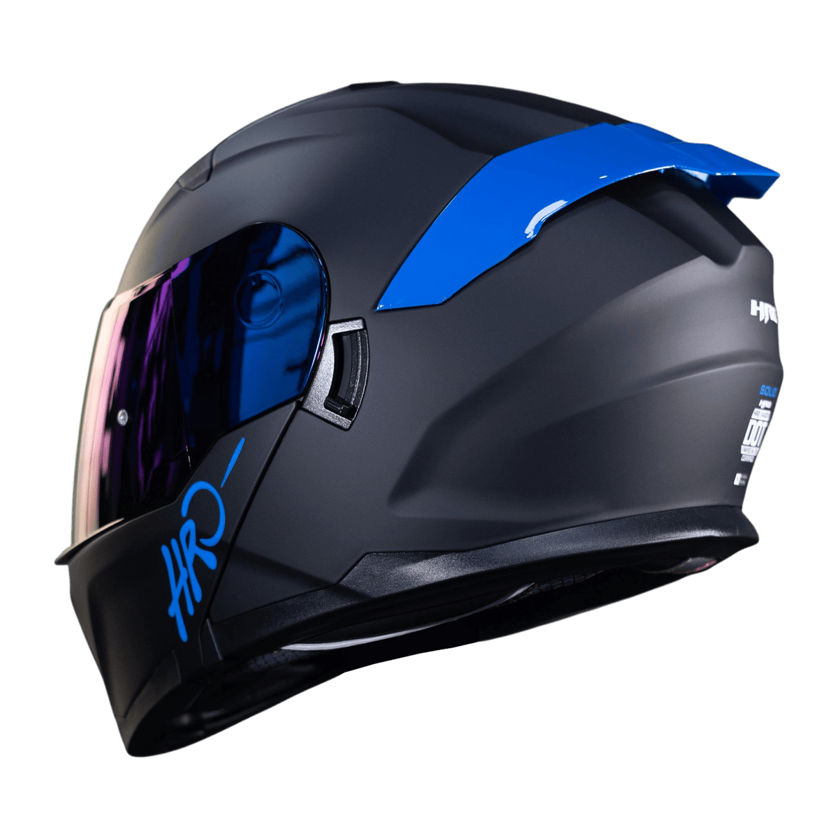 Casco Moto Hro 3440dv solid n.m az Abatible Sun Visor Certificación Dot