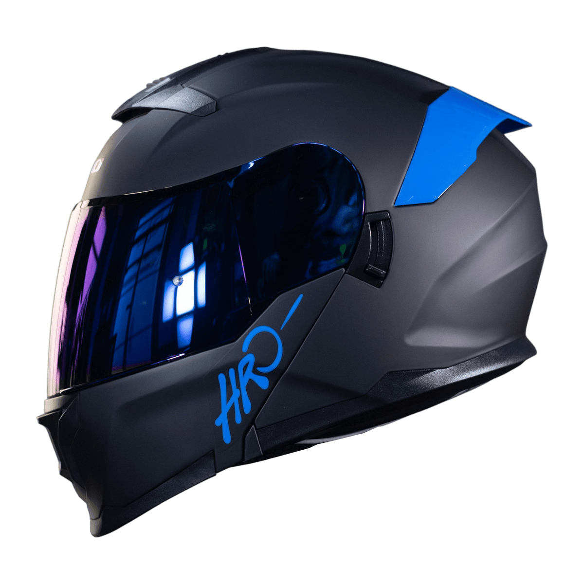 Casco Moto Hro 3440dv solid n.m az Abatible Sun Visor Certificación Dot