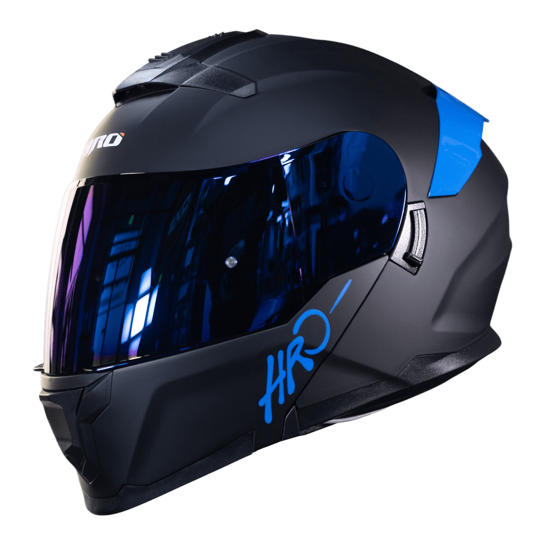 Casco Moto Hro 3440dv solid n.m az Abatible Sun Visor Certificación Dot
