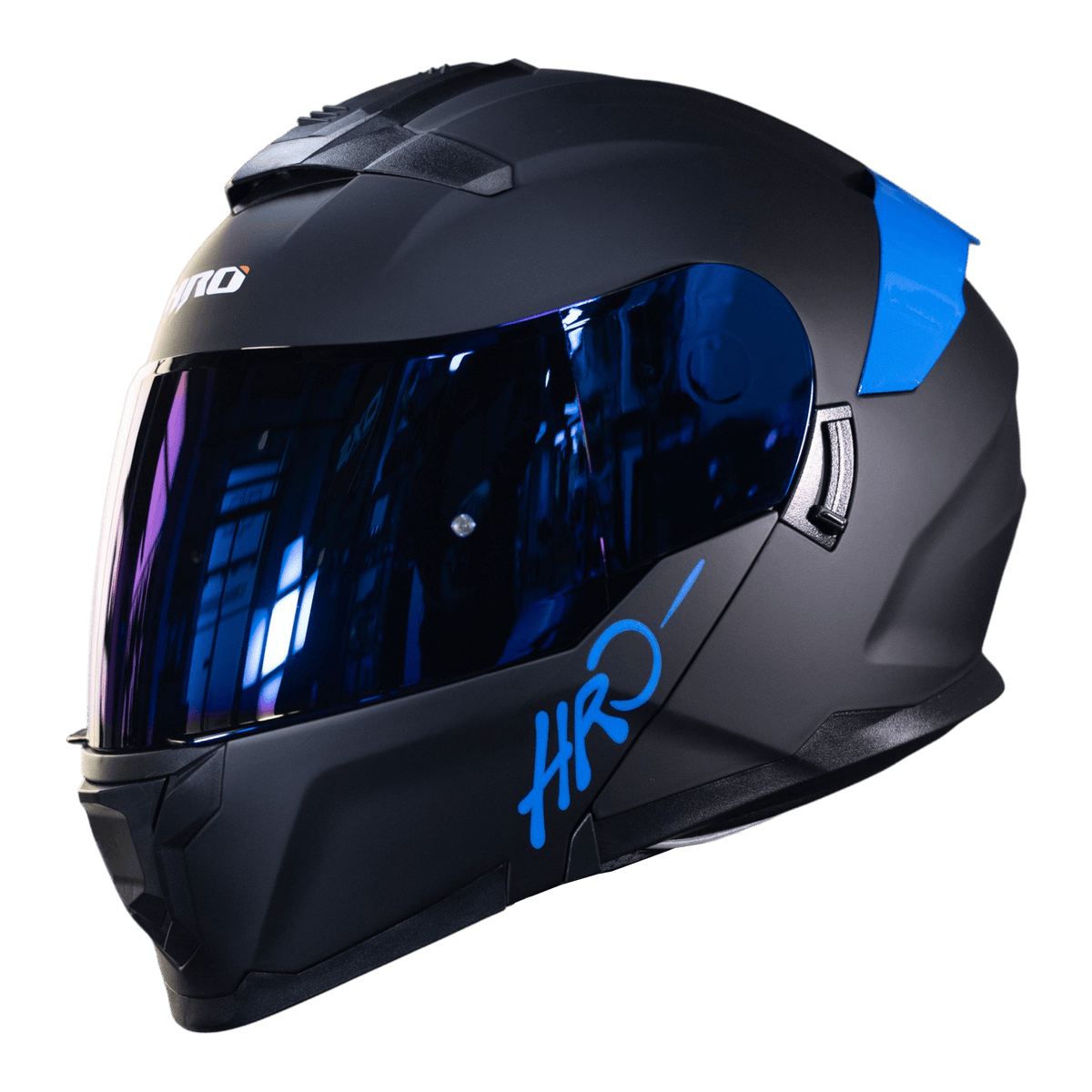 Casco Moto Hro 3440dv solid n.m az Abatible Sun Visor Certificación Dot