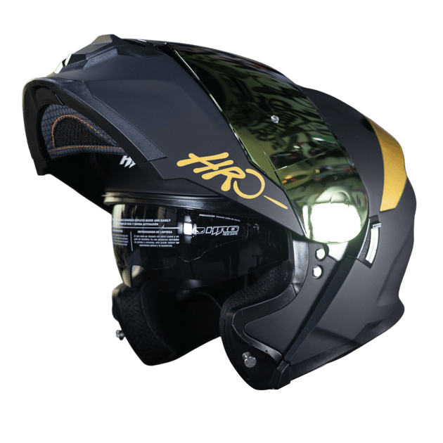 Casco Moto Hro 3440dv solid n.m do Abatible Sun Visor Certificación Dot