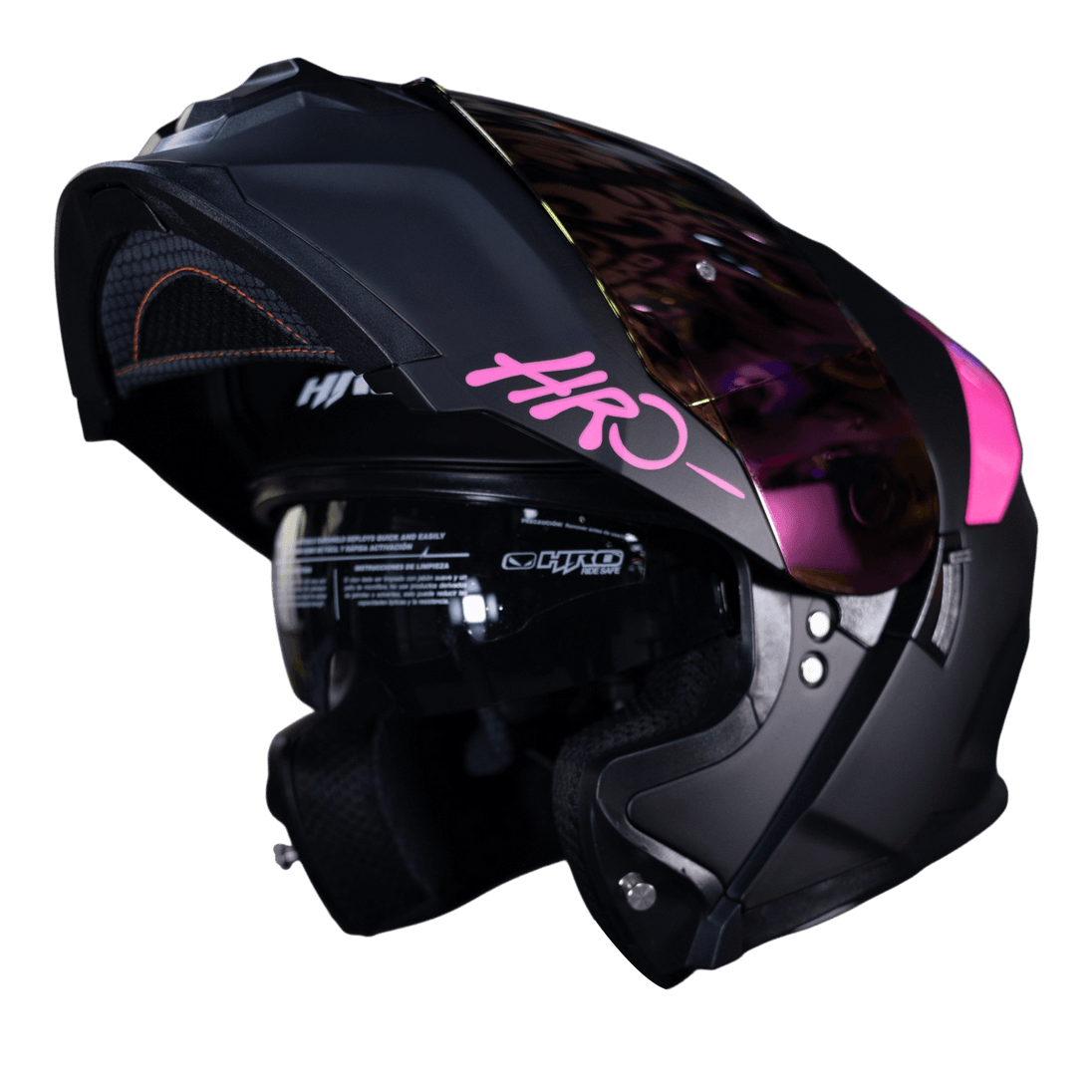 Casco Moto Hro 3440dv solid n.m fc Abatible Sun Visor Certificación Dot