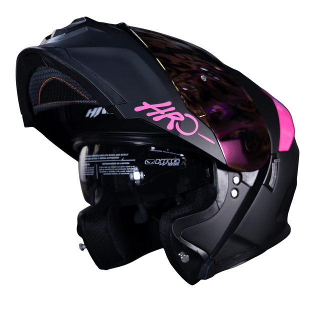 Casco Moto Hro 3440dv solid n.m fc Abatible Sun Visor Certificación Dot