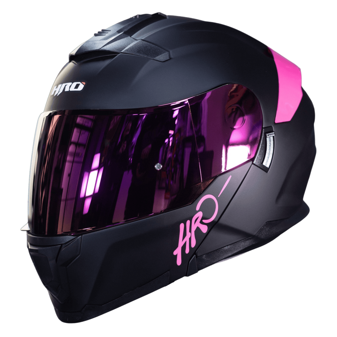 Casco Moto Hro 3440dv solid n.m fc Abatible Sun Visor Certificación Dot