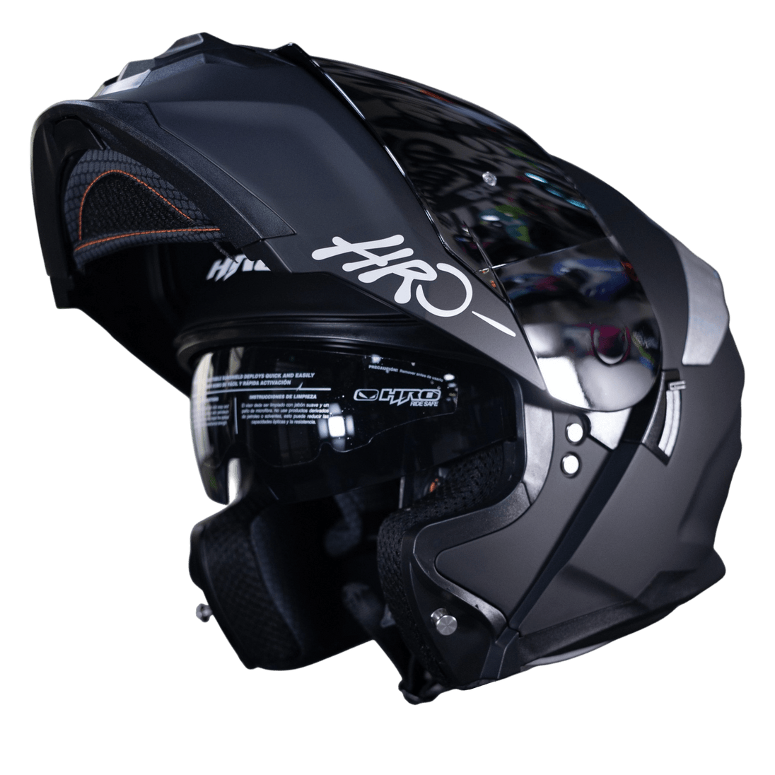 Casco Moto Hro 3440dv solid n.m sl Abatible Sun Visor Certificación Dot