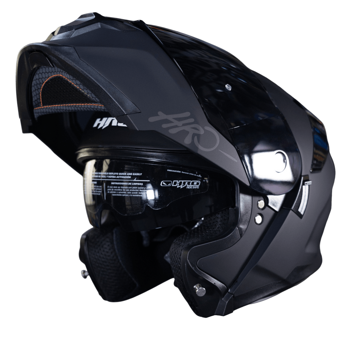 Casco Moto Hro 3440dv solid n.m sm Abatible Sun Visor Certificación Dot