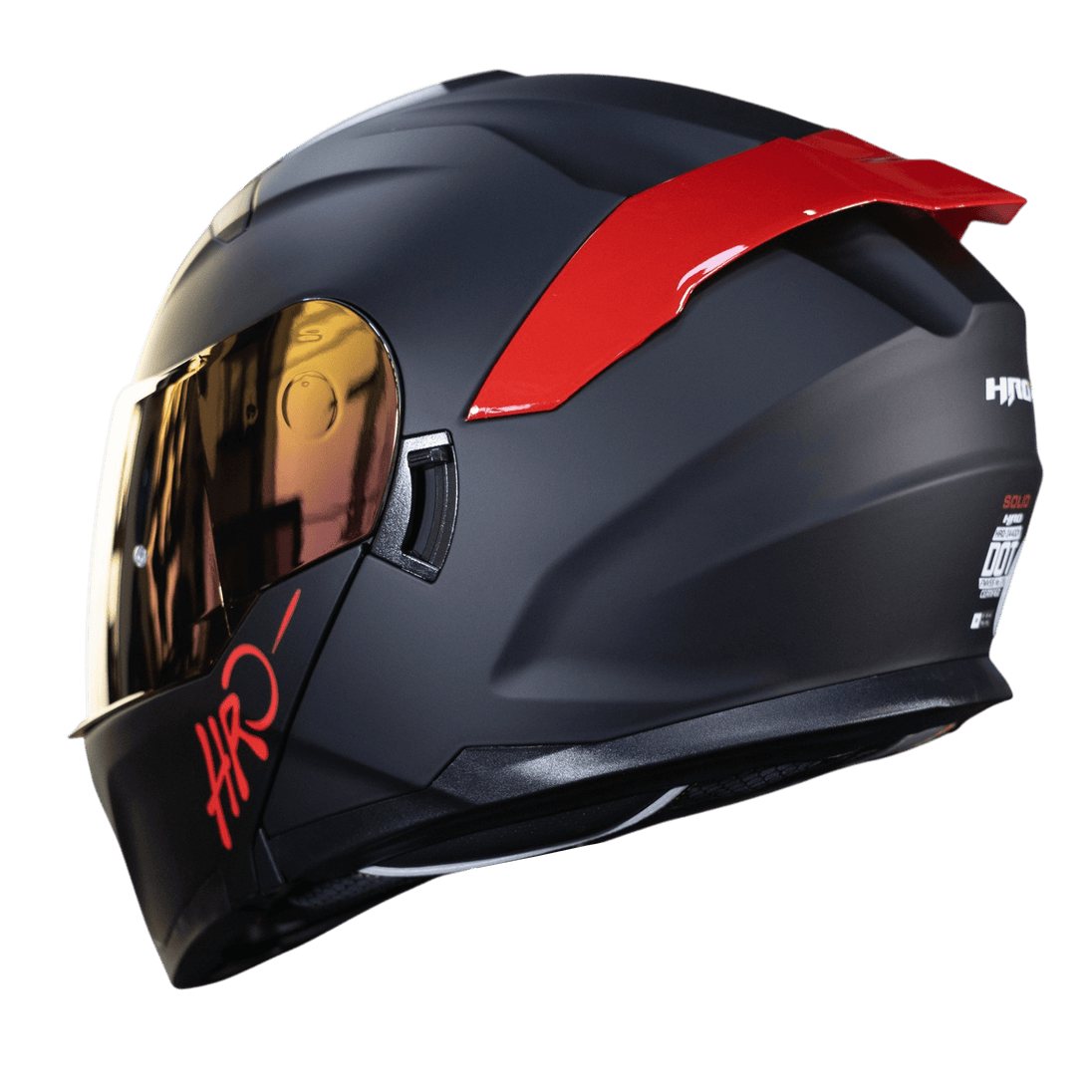 Casco Moto Hro 3440dv solid n.m rj Abatible Sun Visor Certificación Dot
