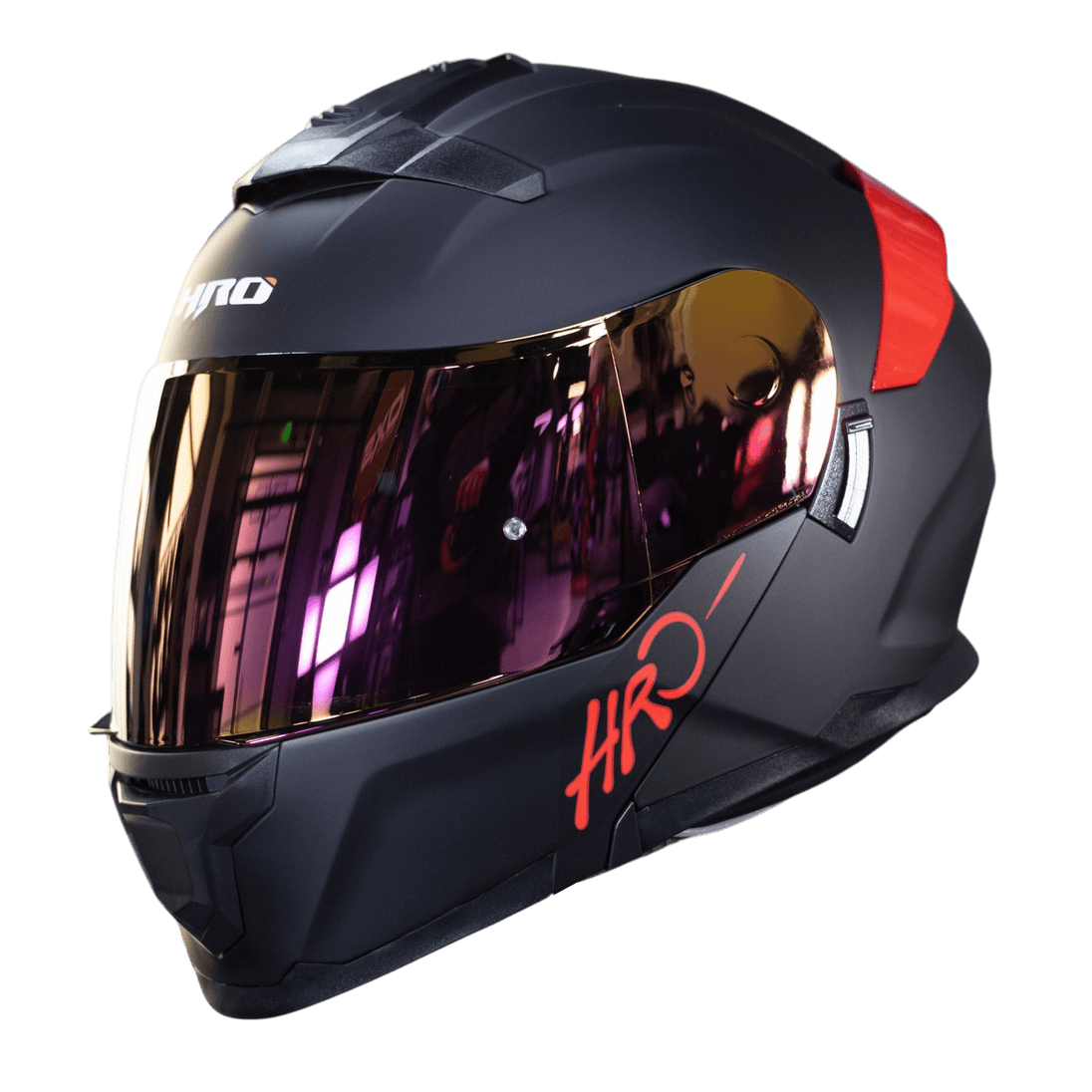Casco Moto Hro 3440dv solid n.m rj Abatible Sun Visor Certificación Dot