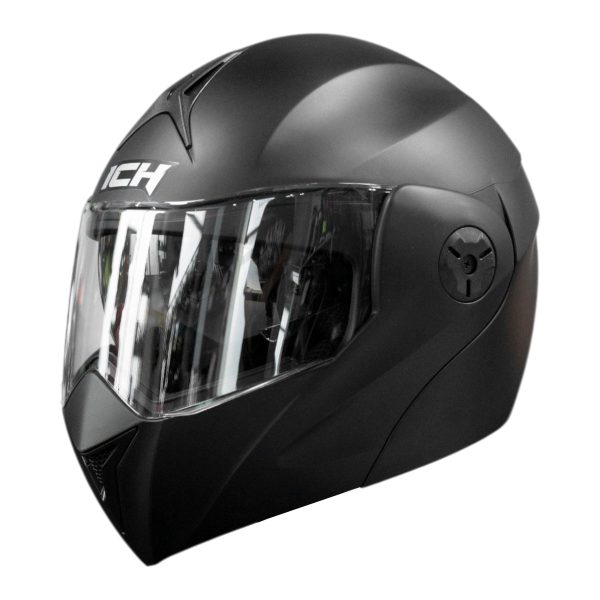 Casco moto ich 3110 solid n.m abatible con sun visor certificación dot 3cv