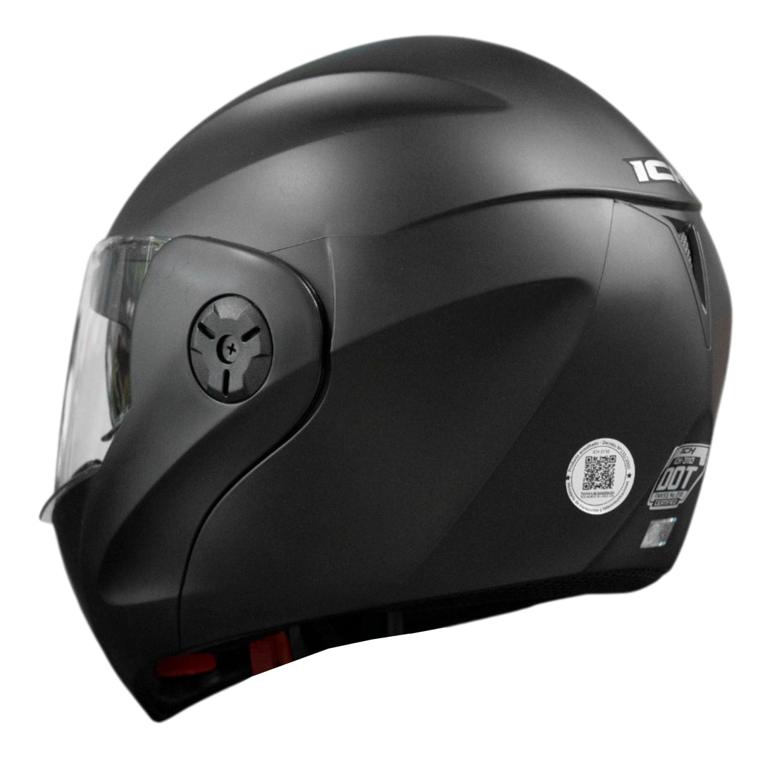 Casco moto ich 3110 solid n.m abatible con sun visor certificación dot 3cv