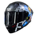 Casco moto ich 3120 cbrpnk az abatible con sun visor certificación dot