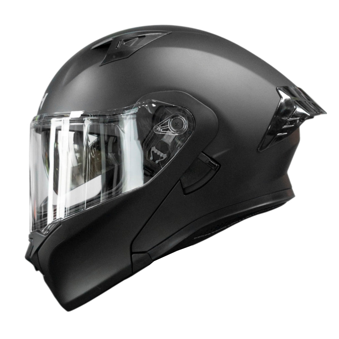 Casco moto ich 3120 solid negro opaco abatible con sun visor certificación dot