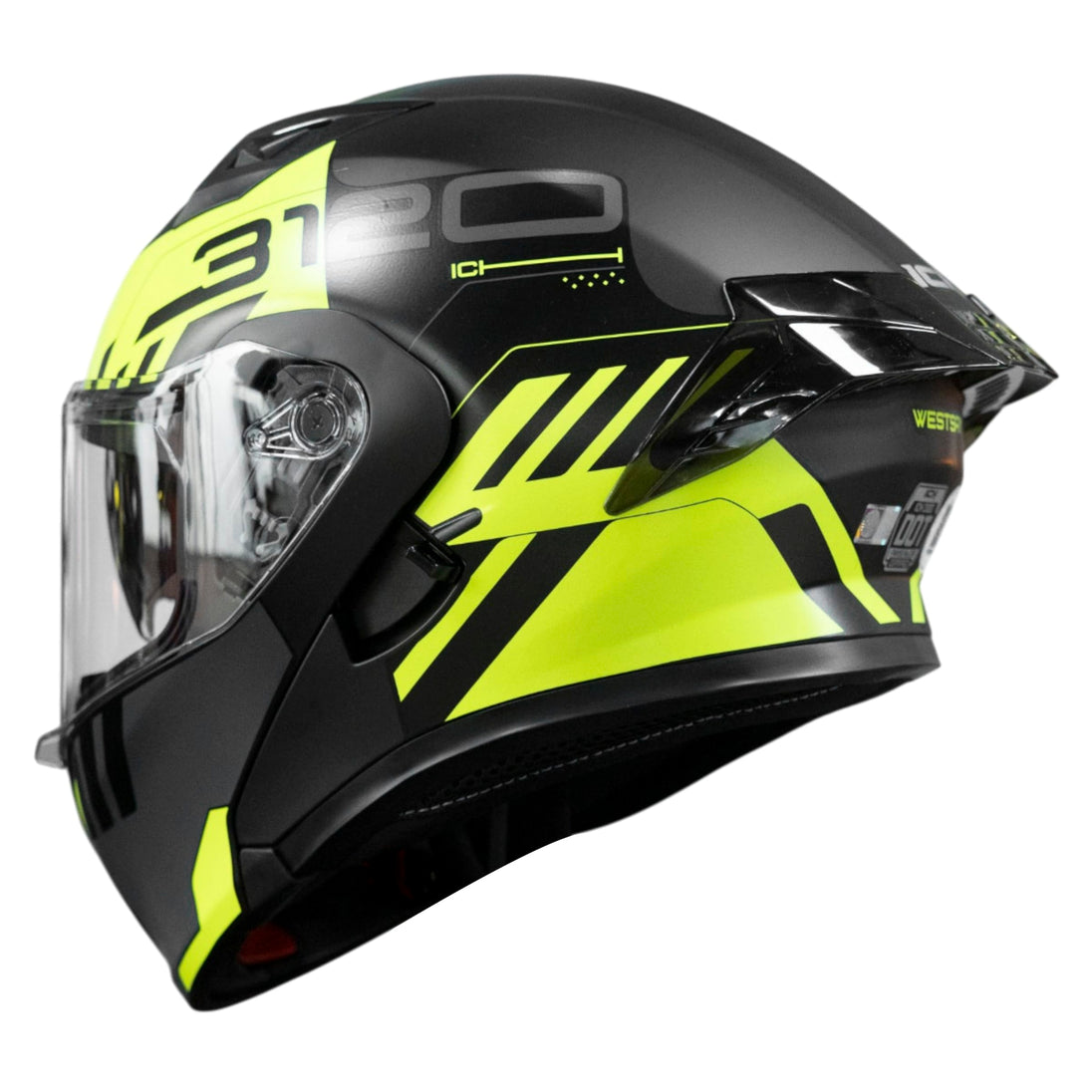 Casco moto ich 3120 westsay am.n abatible con sun visor certificación dot