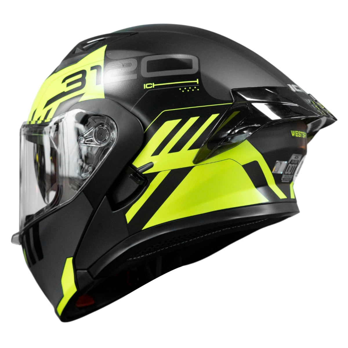 Casco moto ich 3120 westsay am.n abatible con sun visor certificación dot