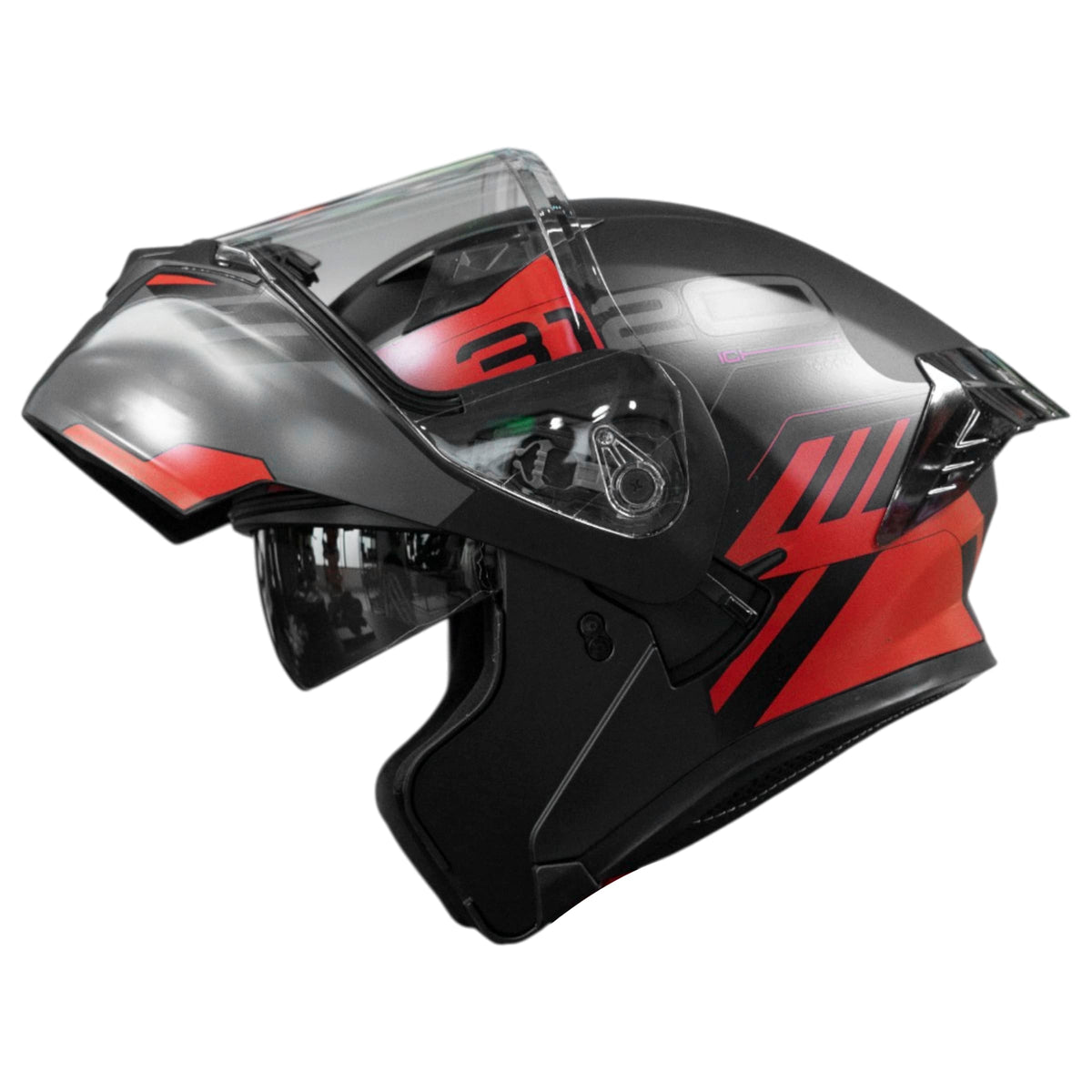 Casco moto ich 3120 westsay rj abatible con sun visor certificación dot