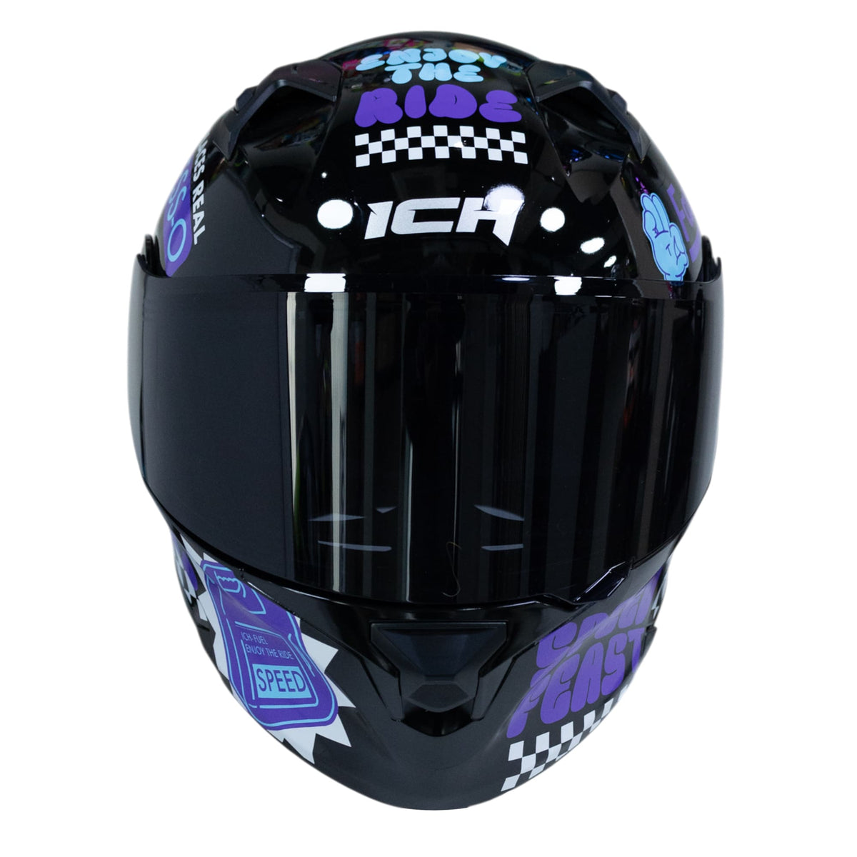 Casco moto ich 3120 fifties brillo mr sm abatible con sun visor certificación dot 3cv