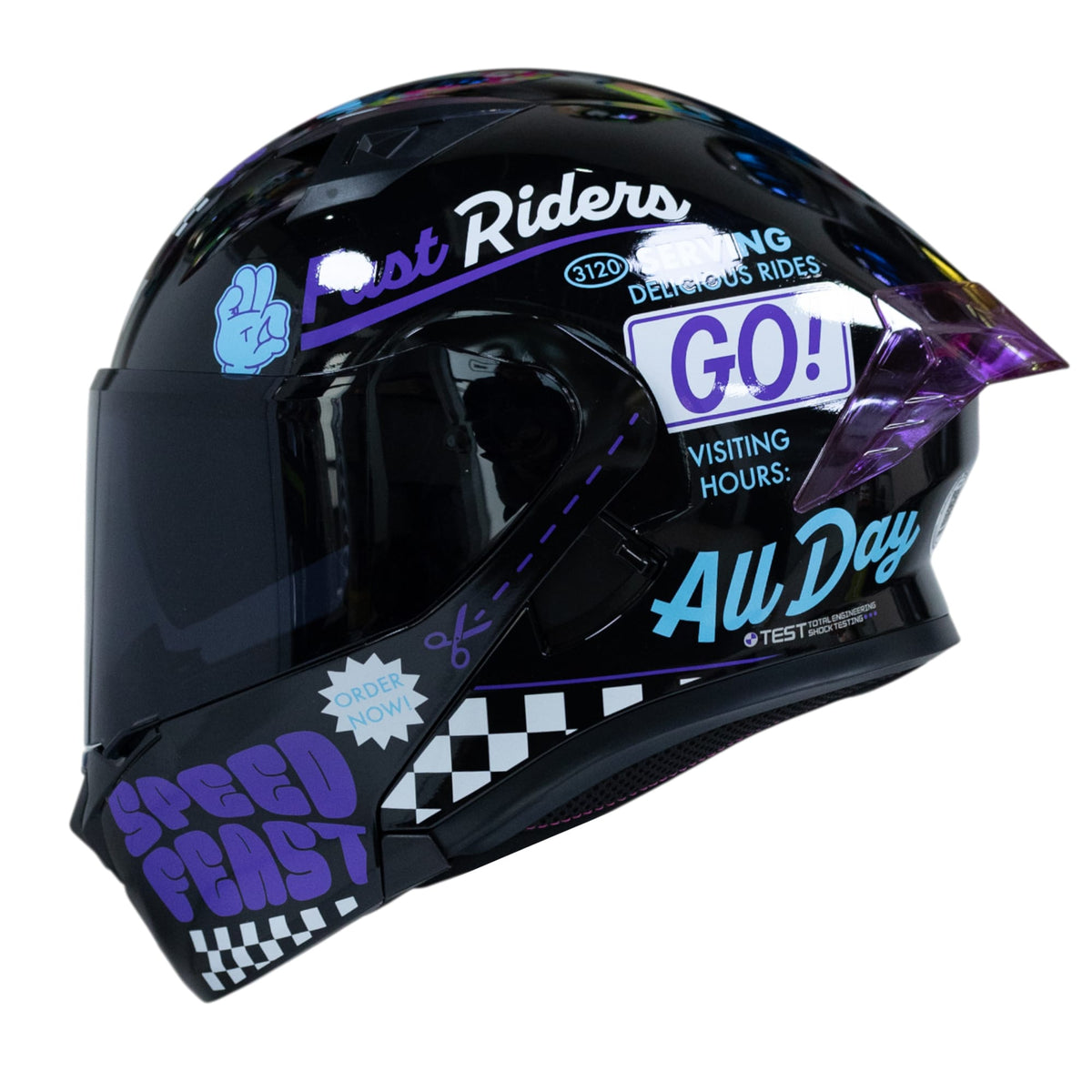 Casco moto ich 3120 fifties brillo mr sm abatible con sun visor certificación dot 3cv