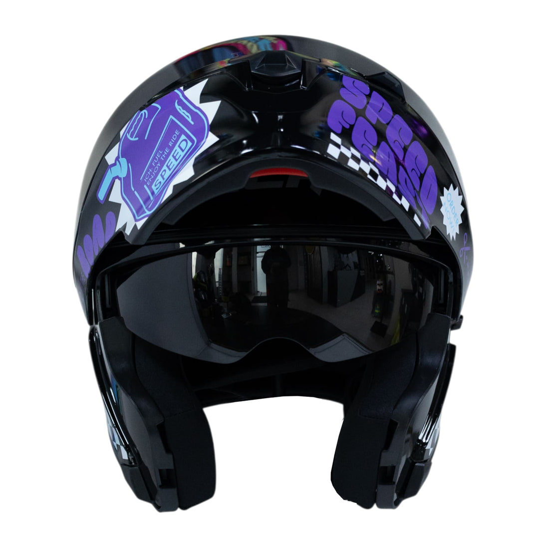 Casco moto ich 3120 fifties brillo mr sm abatible con sun visor certificación dot 3cv