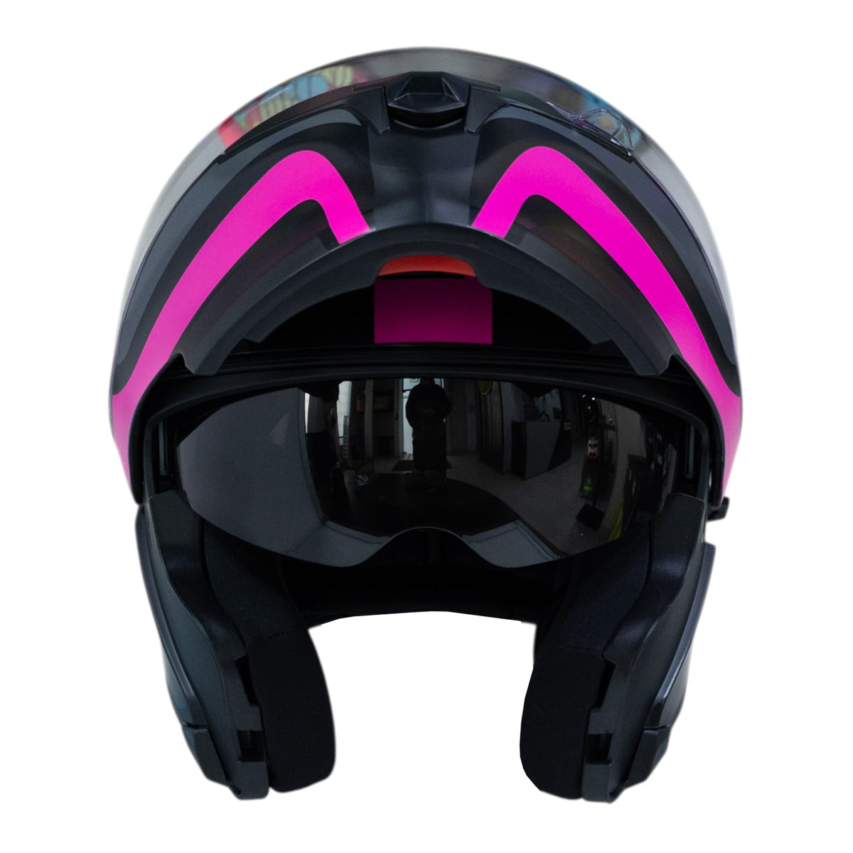 Casco moto ich 3120 further mate fc abatible con sun visor certificación dot 3cv