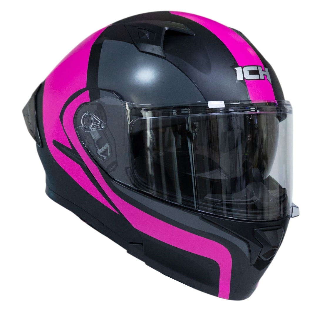 Casco moto ich 3120 further mate fc abatible con sun visor certificación dot 3cv