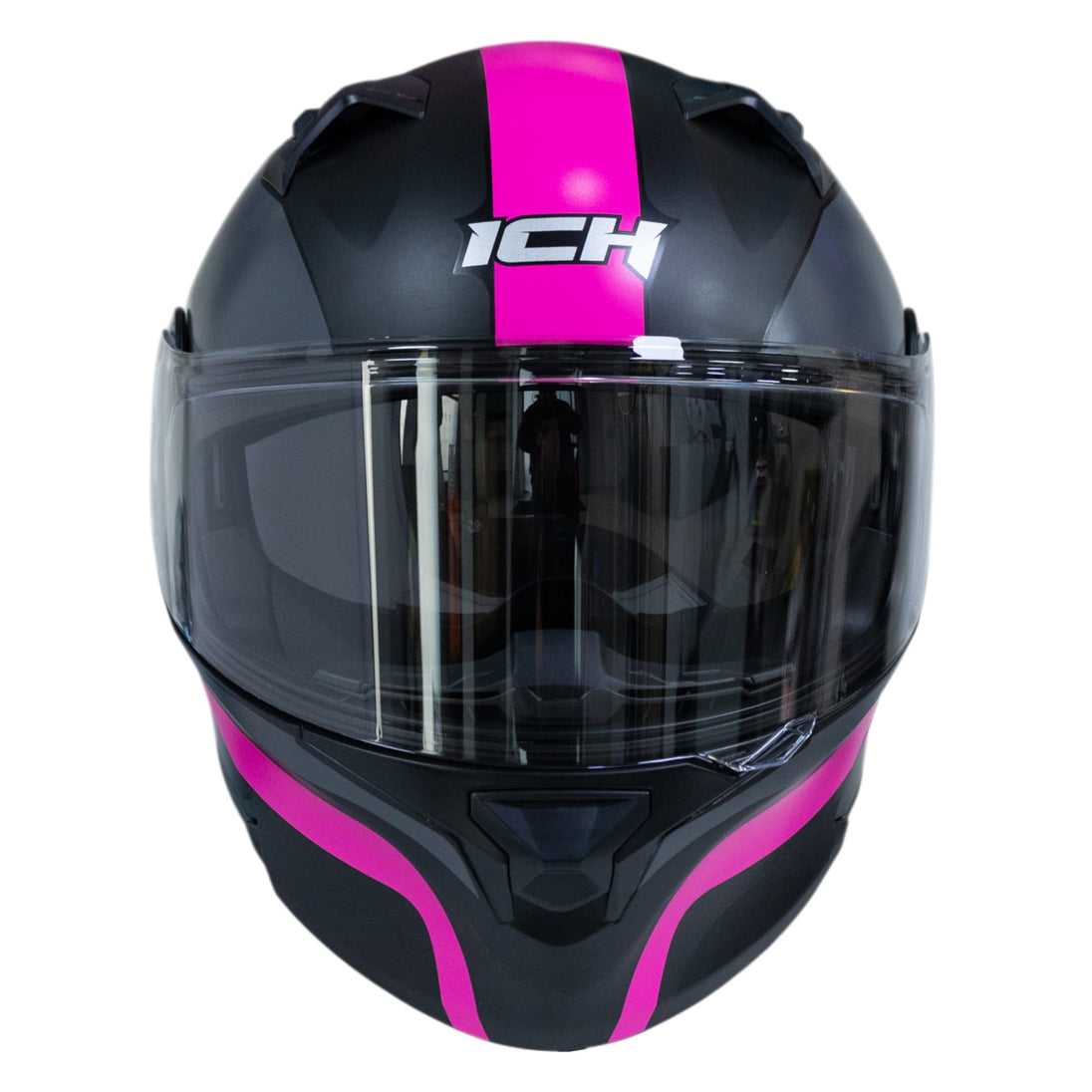 Casco moto ich 3120 further mate fc abatible con sun visor certificación dot 3cv