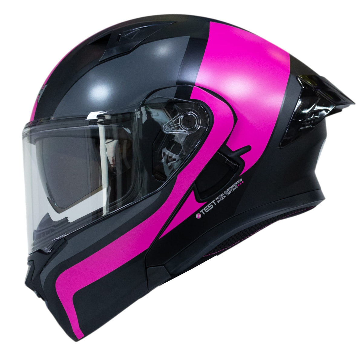 Casco moto ich 3120 further mate fc abatible con sun visor certificación dot 3cv