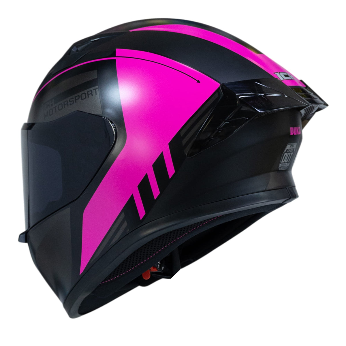 Casco moto ich 503 duko mate fc sm integral certificación dot qr