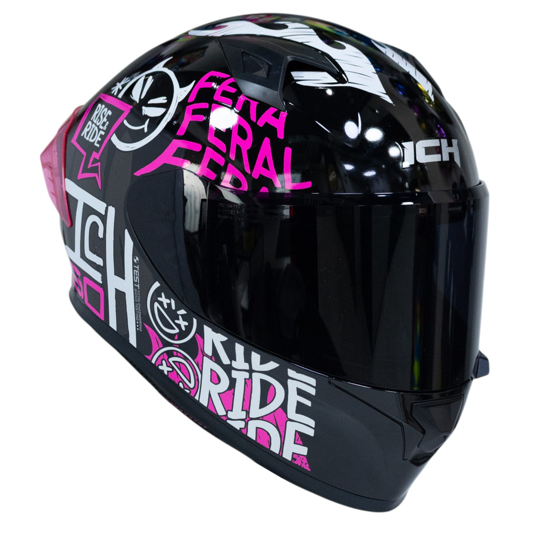 Casco moto ich 503 stay wild brillo fc sm integral certificación dot qr