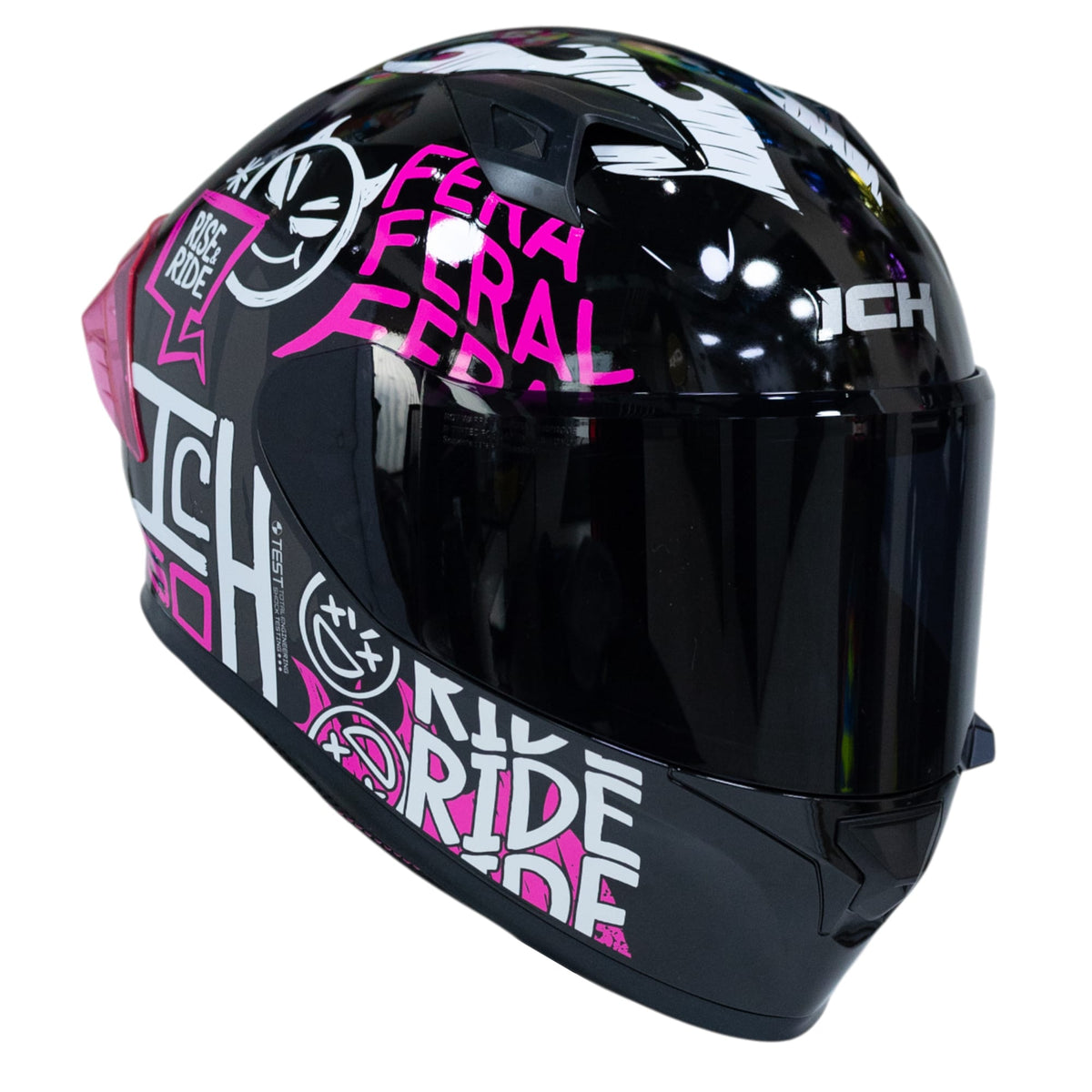 Casco moto ich 503 stay wild brillo fc sm integral certificación dot qr