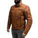 Chaqueta para moto armad gear falcon cuero cafe