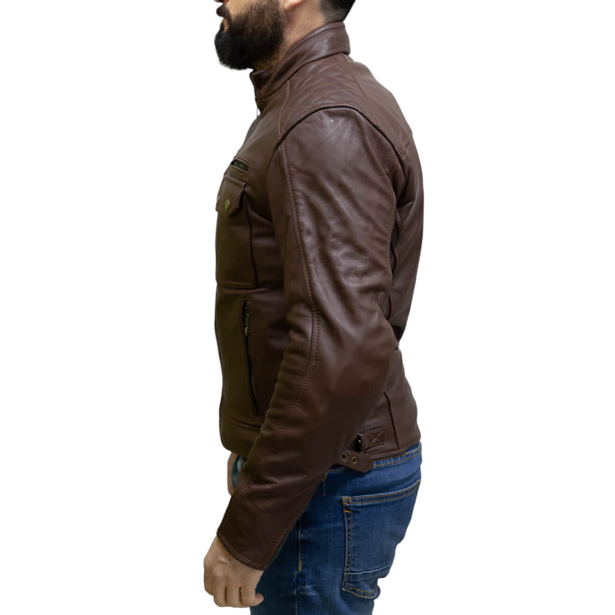 Chaqueta para moto armad gear neon cuero