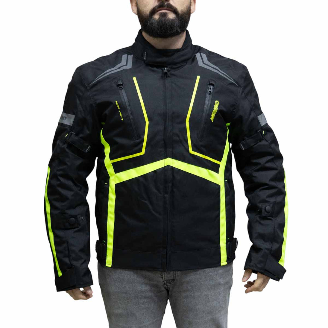 Chaqueta para moto armad gear start up fluo maxdura impermable
