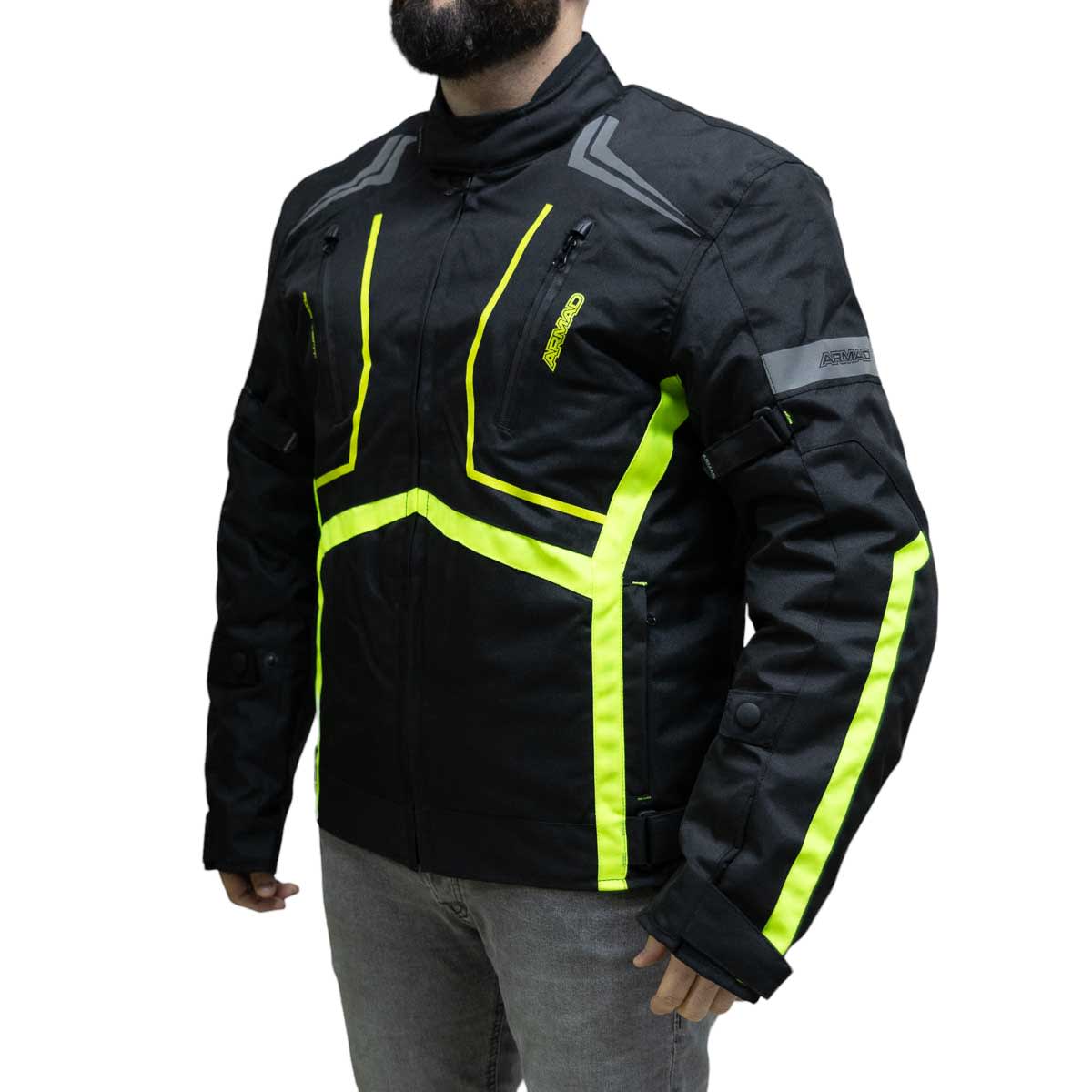 Chaqueta para moto armad gear start up fluo maxdura impermable