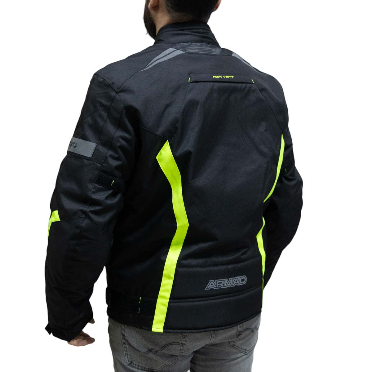 Chaqueta para moto armad gear start up fluo maxdura impermable