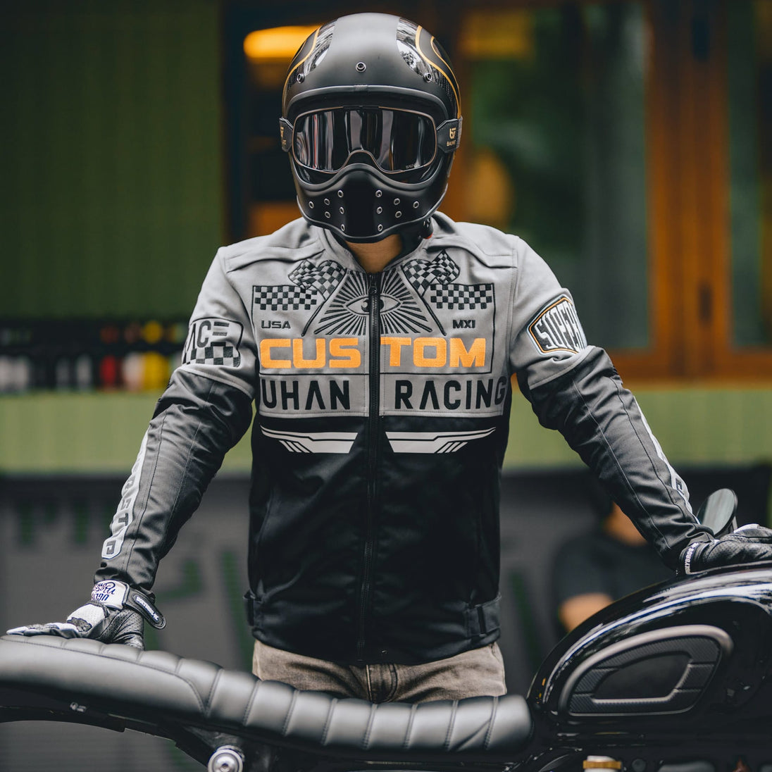 Chaqueta moto duhan d-24657 gr custom