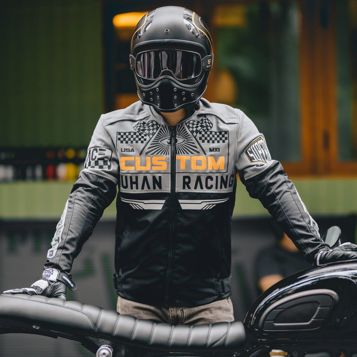 Chaqueta moto duhan d-24657 gr custom