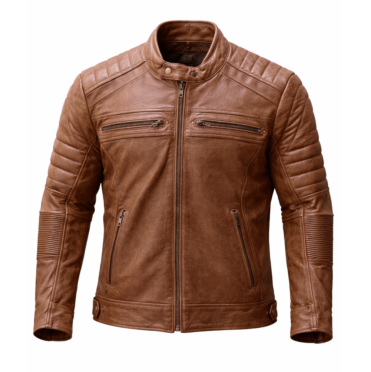 Chaqueta moto armad cuero classic cafe