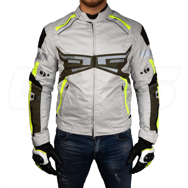Chaqueta para moto armad gear pool white maxdura impermable
