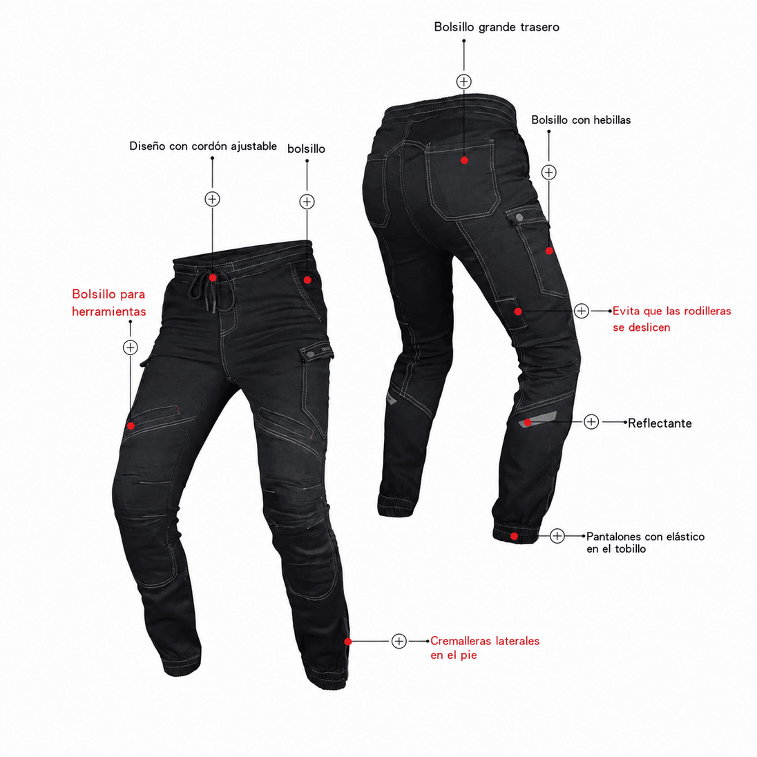 Pantalon moto ones again mj02 ng tipo jeans con protecciones