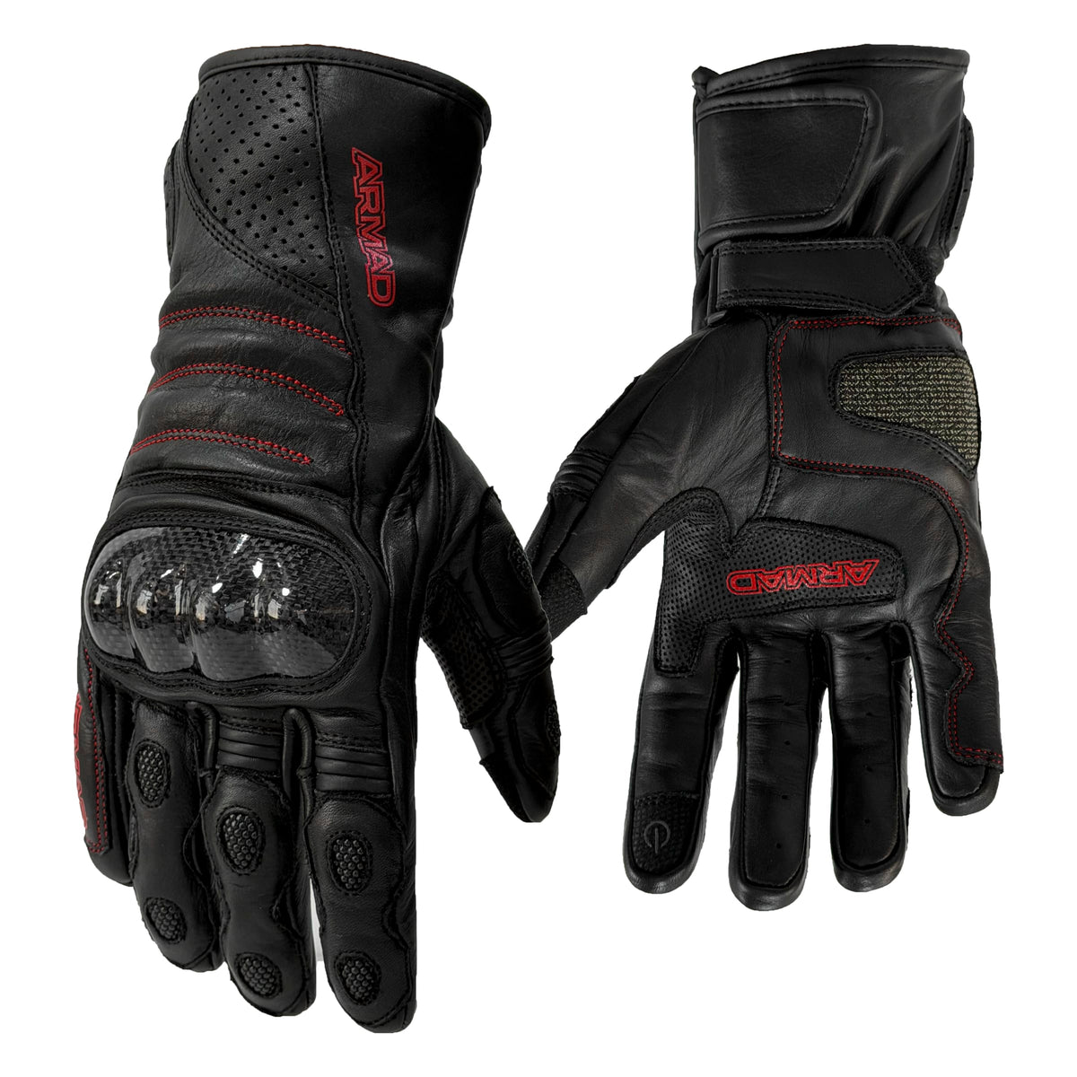 Guantes para moto armad gear mike gp touch cuero largo