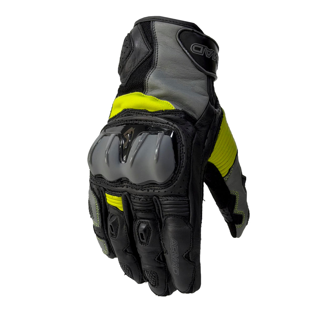 Guantes para moto armad gear strong cuero panel touch manga media
