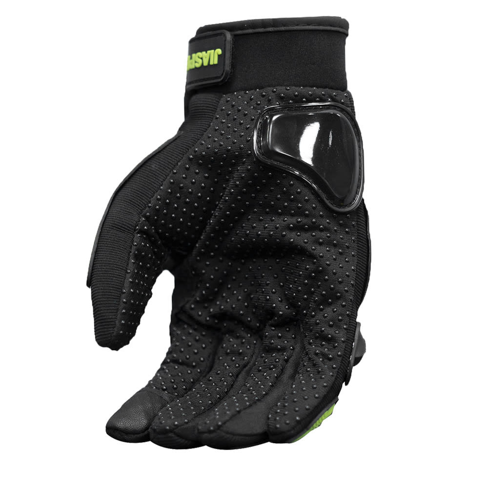 Guantes para moto jiaspeed st01 verde con protecciones
