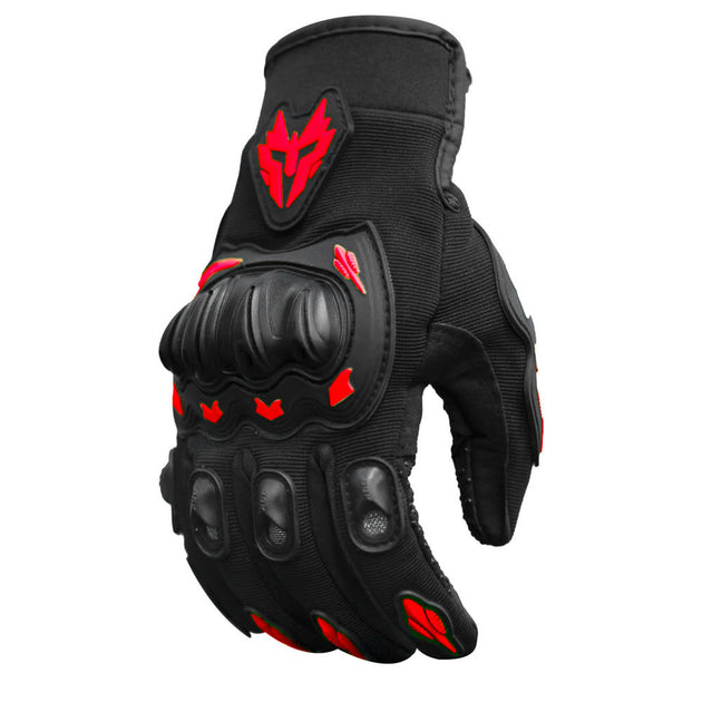 Guantes para moto jiaspeed st01 rojo con protecciones