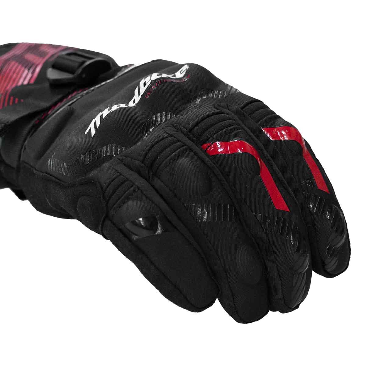 Guantes para moto largos madbike mad65 con protecciones touch invierno rj