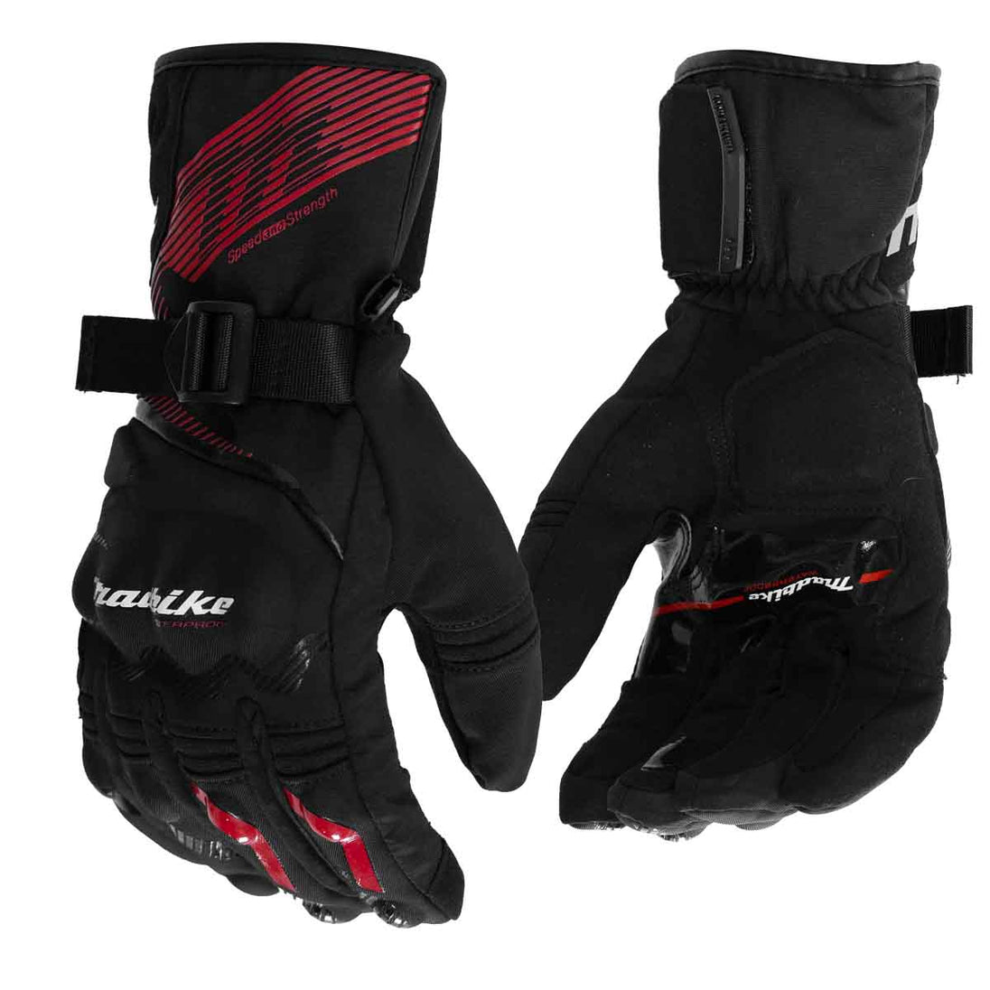Guantes para moto largos madbike mad65 con protecciones touch invierno rj
