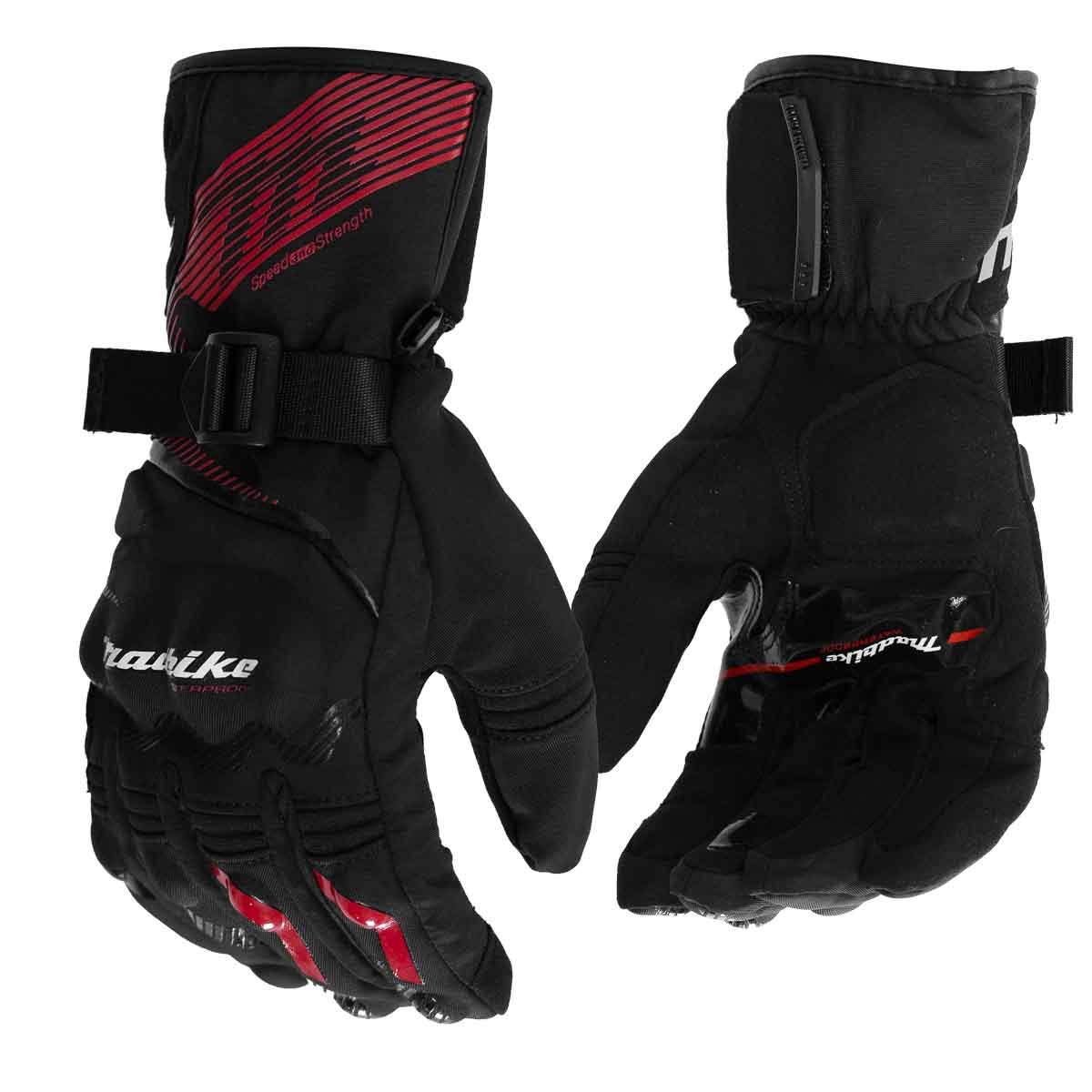 Guantes para moto largos madbike mad65 con protecciones touch invierno rj