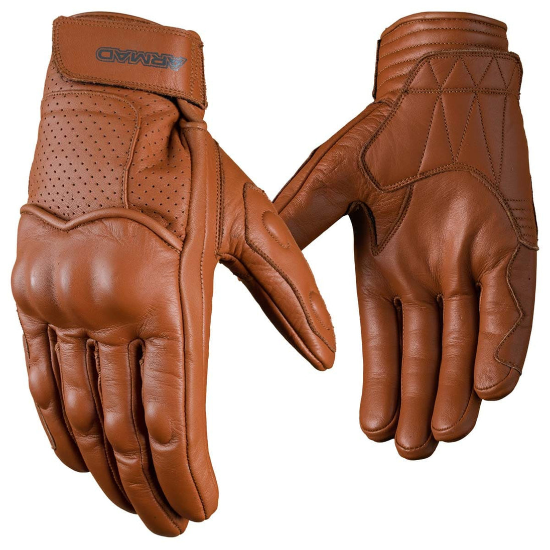 Guantes Para Moto Armad Gear Cafe Cuero Clasic Cafe